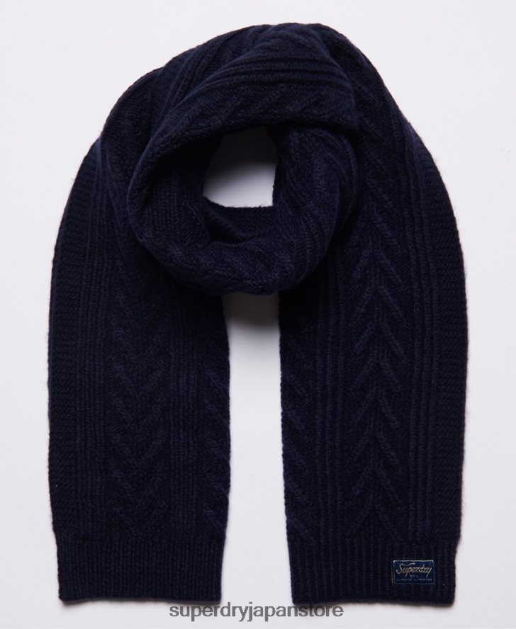 ケーブルラックススカーフ 女性 Superdry アクセサリー 海軍 2J62PZ4304