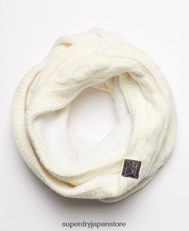 ツイードケーブルスヌード 女性 Superdry アクセサリー 白 2J62PZ4305