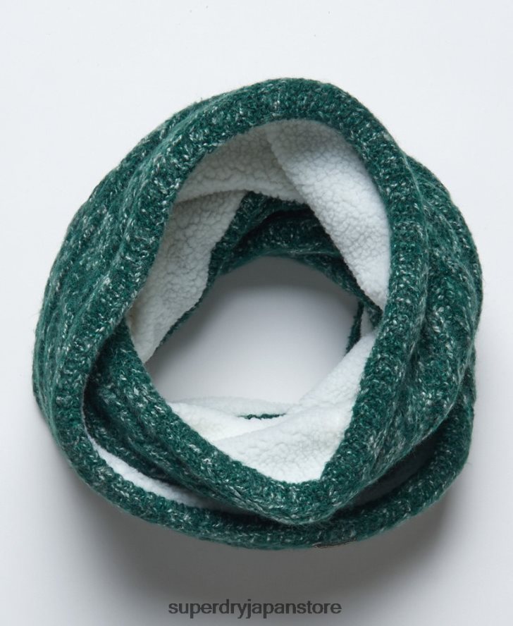 ツイードケーブルスヌード 女性 Superdry アクセサリー 緑 2J62PZ4313