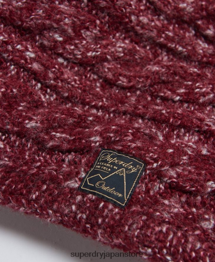 ツイードケーブルスヌード 女性 Superdry アクセサリー 赤 2J62PZ4314