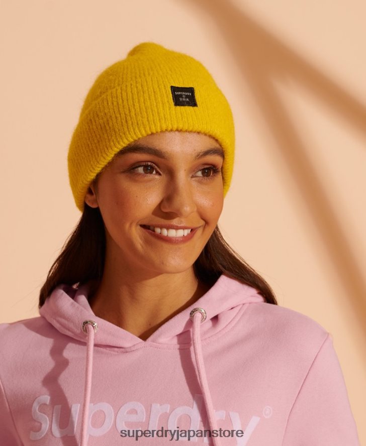 スーパーラックスビーニー 女性 Superdry アクセサリー 黄色 2J62PZ4318