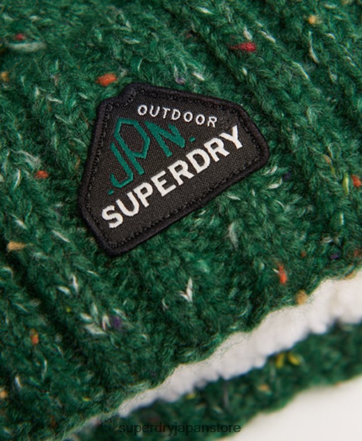 グレイシー ケーブル ビーニー帽 女性 Superdry アクセサリー 緑 2J62PZ4321