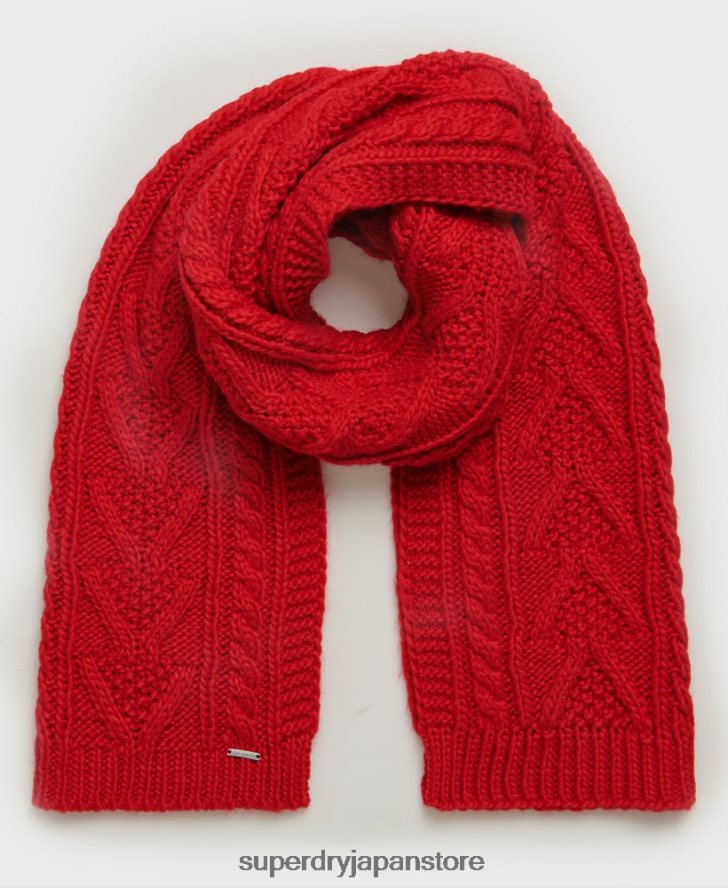 ランナーケーブルスカーフ 女性 Superdry アクセサリー 赤 2J62PZ4323