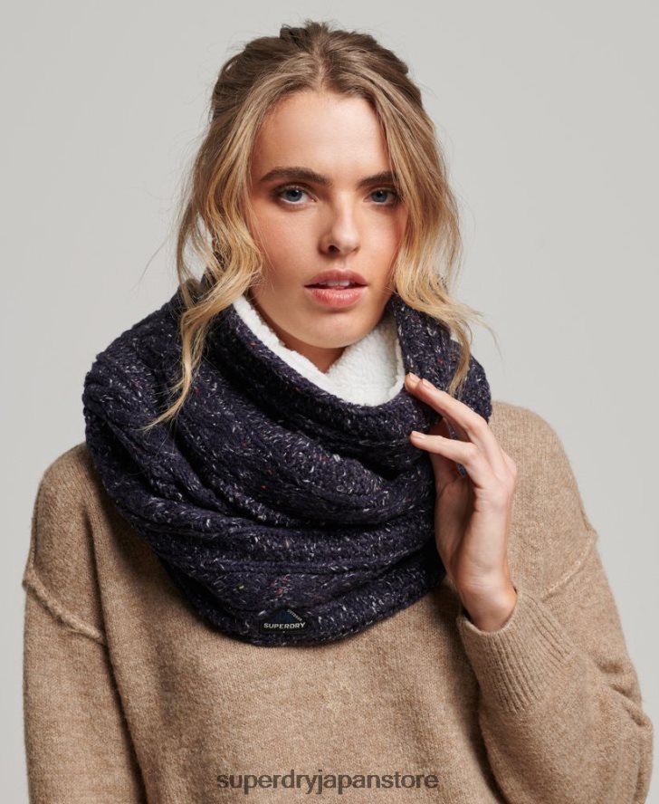 グレイシーケーブルスヌード 女性 Superdry アクセサリー 海軍 2J62PZ4324