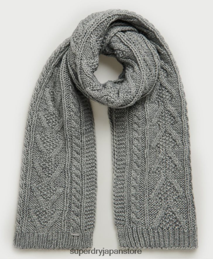 ランナーケーブルスカーフ 女性 Superdry アクセサリー グレー 2J62PZ4327