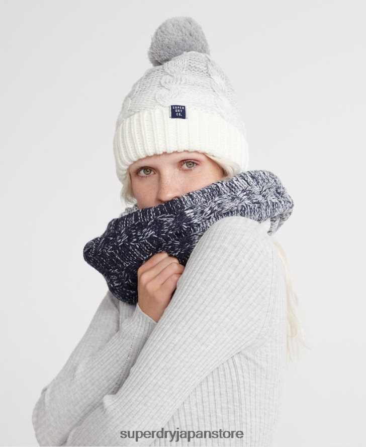 クラリー ケーブルスヌード 女性 Superdry アクセサリー 青 2J62PZ4332