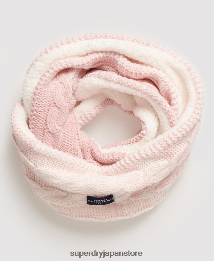 クラリー ケーブルスヌード 女性 Superdry アクセサリー ピンク 2J62PZ4333
