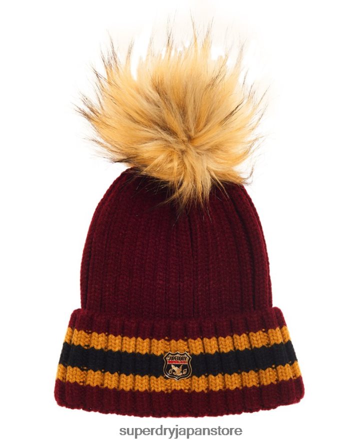 エイミーストライプリブビーニー 女性 Superdry アクセサリー 赤 2J62PZ4339