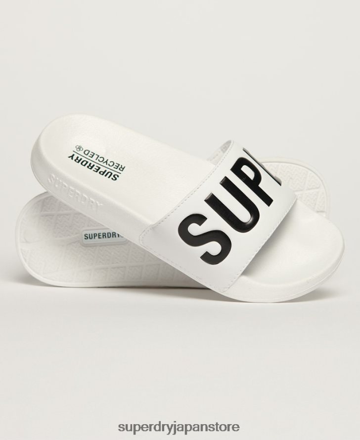 コードコアプールスライダー 女性 Superdry 靴 白 2J62PZ4346