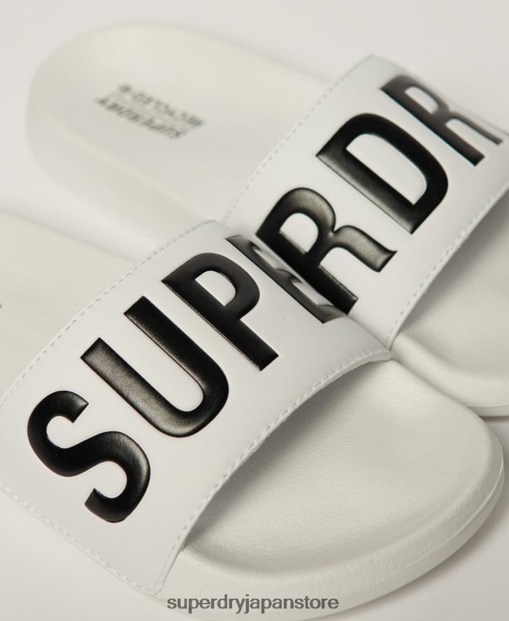 コードコアプールスライダー 女性 Superdry 靴 白 2J62PZ4346