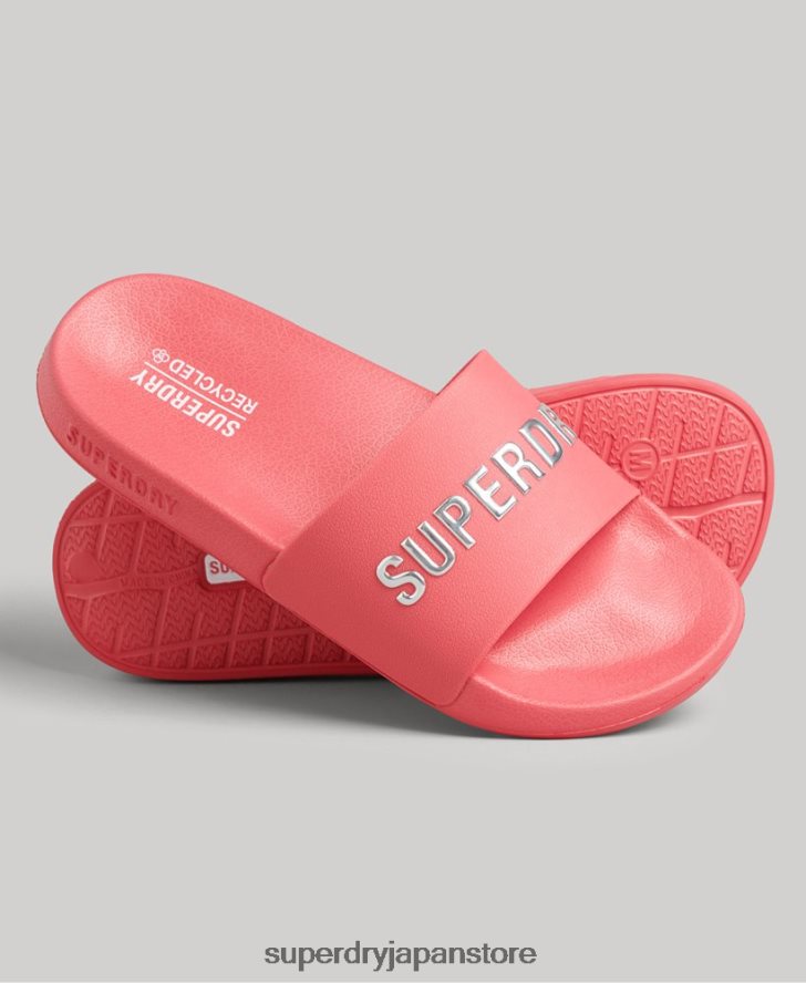コードロゴプールスライダー 女性 Superdry 靴 ピンク 2J62PZ4352