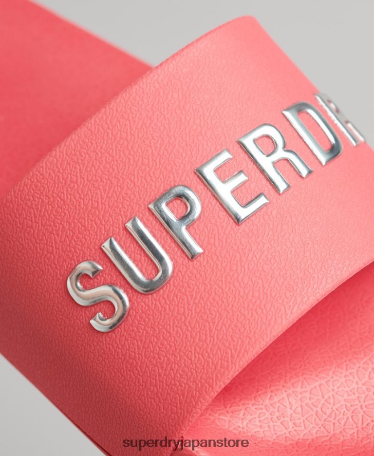 コードロゴプールスライダー 女性 Superdry 靴 ピンク 2J62PZ4352
