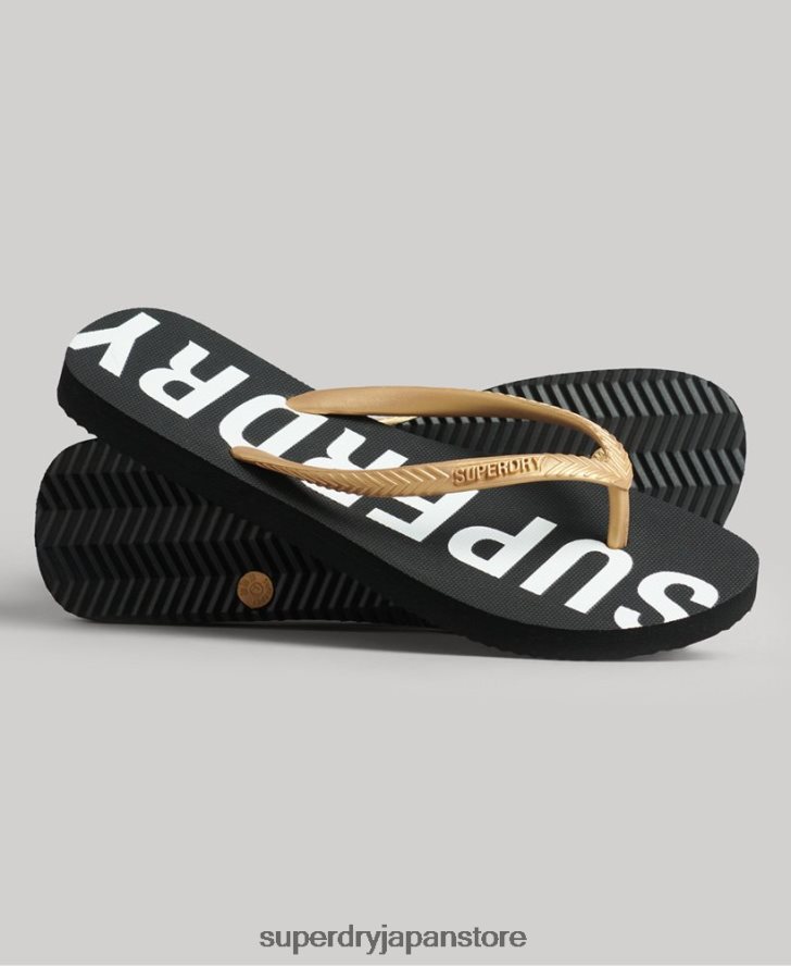 コードコアスポーツビーチサンダル 女性 Superdry 靴 黒 2J62PZ4353