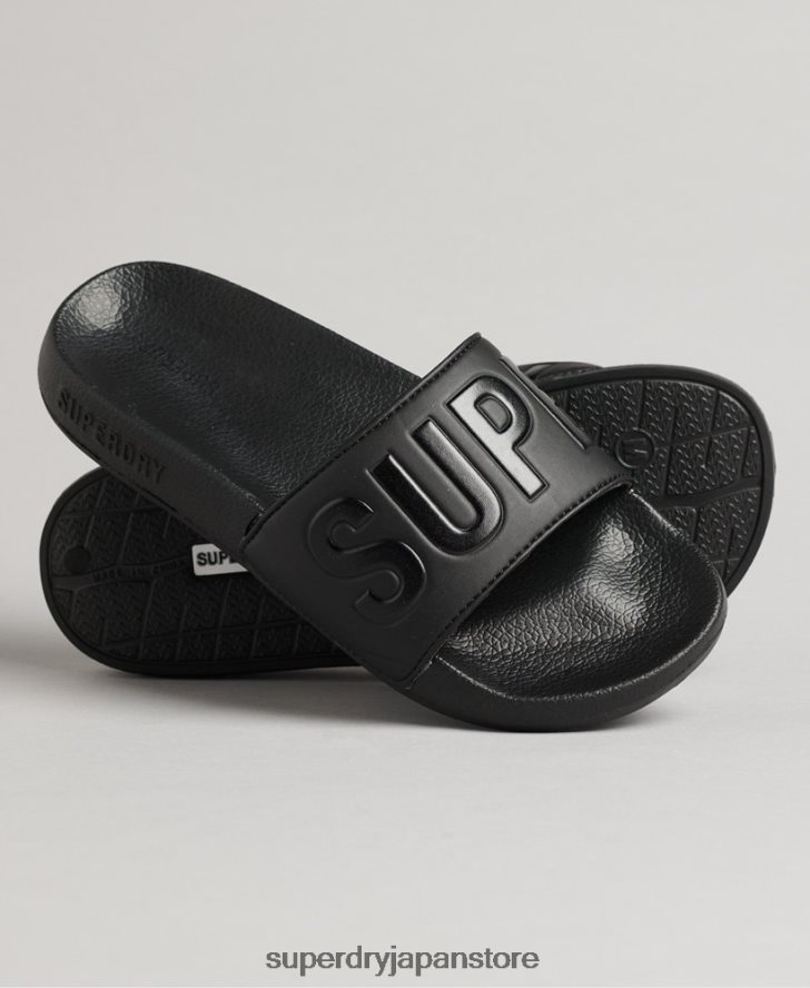 コアプールスライダー 女性 Superdry 靴 黒 2J62PZ4367