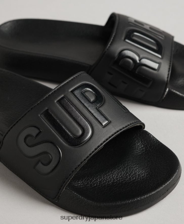 コアプールスライダー 女性 Superdry 靴 黒 2J62PZ4367