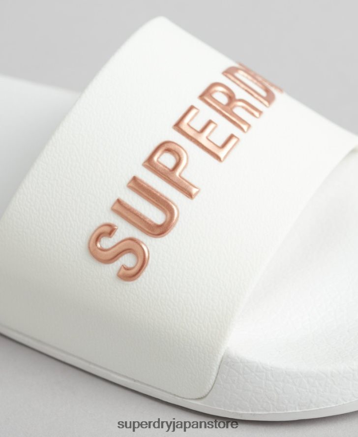 コードロゴプールスライダー 女性 Superdry 靴 白 2J62PZ4369