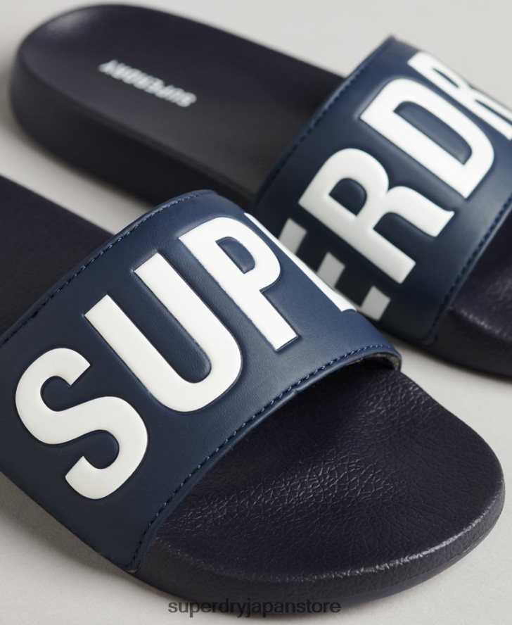 コアプールスライダー 女性 Superdry 靴 海軍 2J62PZ4370