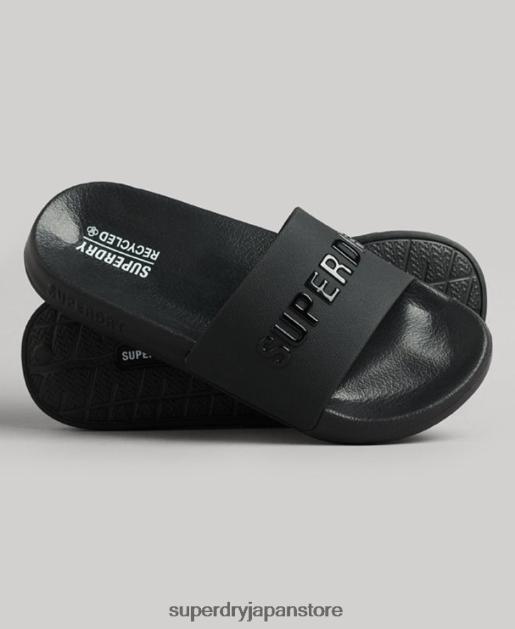 コードロゴプールスライダー 女性 Superdry 靴 黒 2J62PZ4372