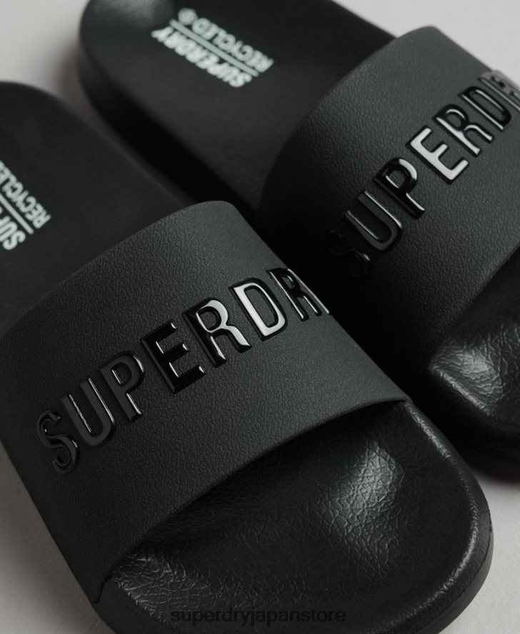 コードロゴプールスライダー 女性 Superdry 靴 黒 2J62PZ4372