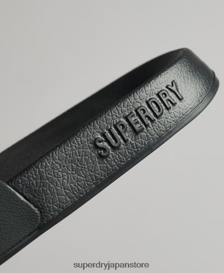 コードロゴプールスライダー 女性 Superdry 靴 黒 2J62PZ4372