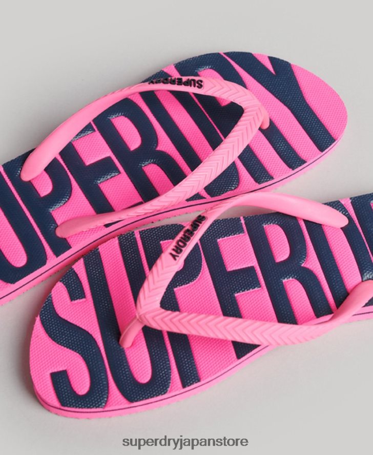 ヴィンテージビーガンビーチサンダル 女性 Superdry 靴 ピンク 2J62PZ4373