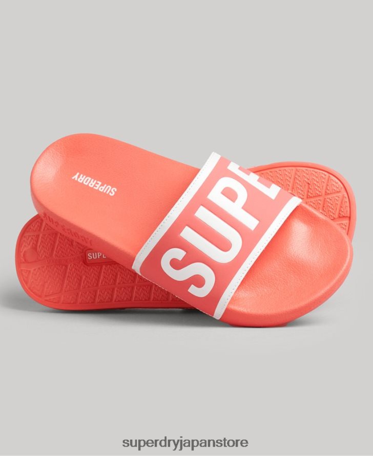 コアプールスライダー 女性 Superdry 靴 コーラル 2J62PZ4380