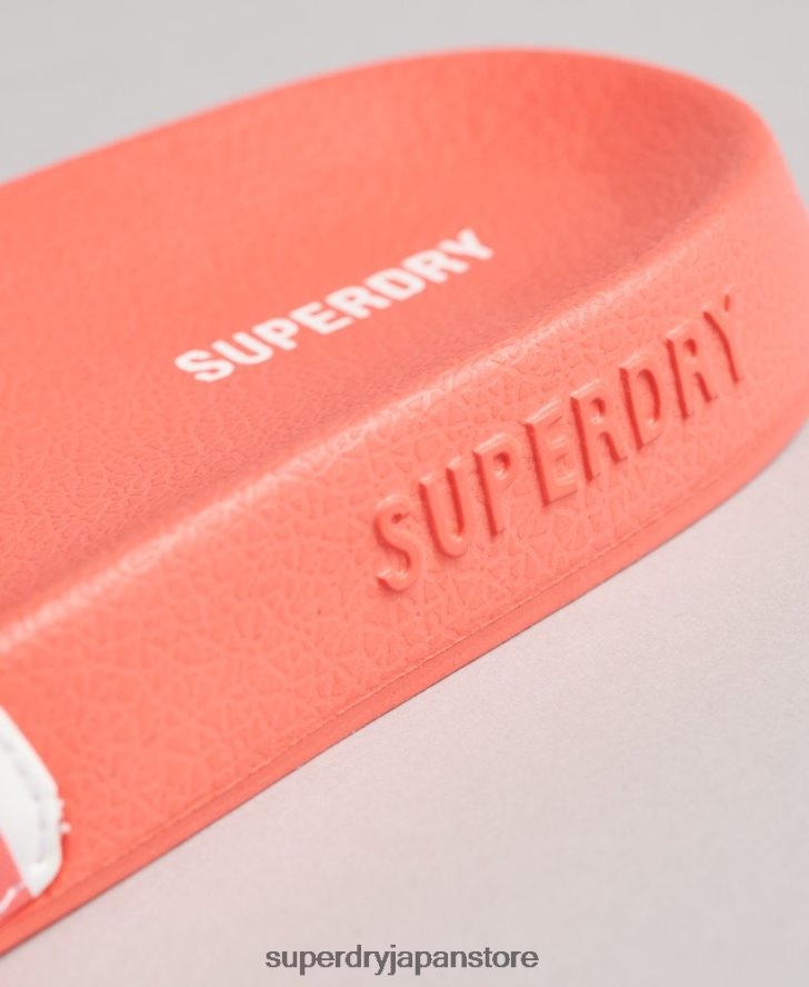 コアプールスライダー 女性 Superdry 靴 コーラル 2J62PZ4380