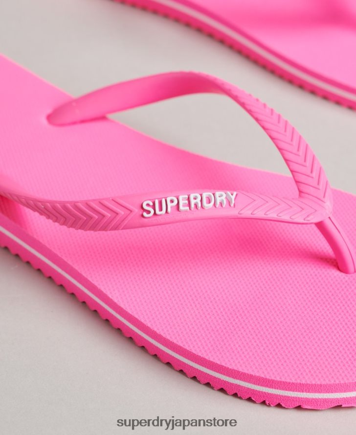 ヴィンテージクラシックビーチサンダル 女性 Superdry 靴 ピンク 2J62PZ4382