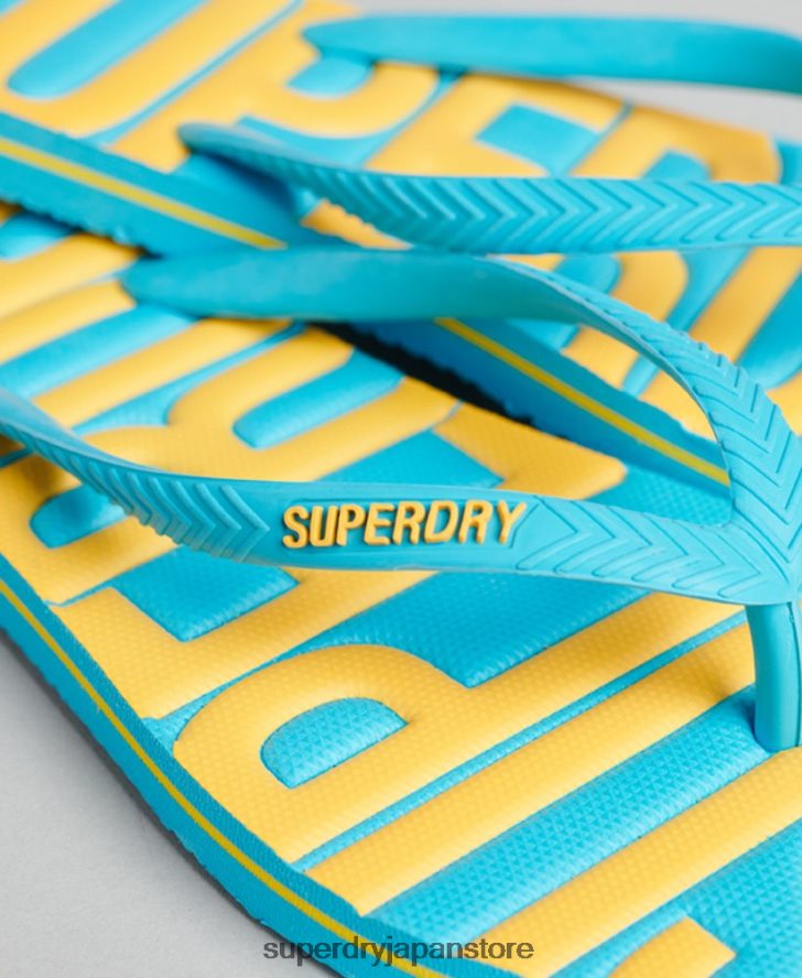 ヴィンテージビーガンビーチサンダル 女性 Superdry 靴 青 2J62PZ4384