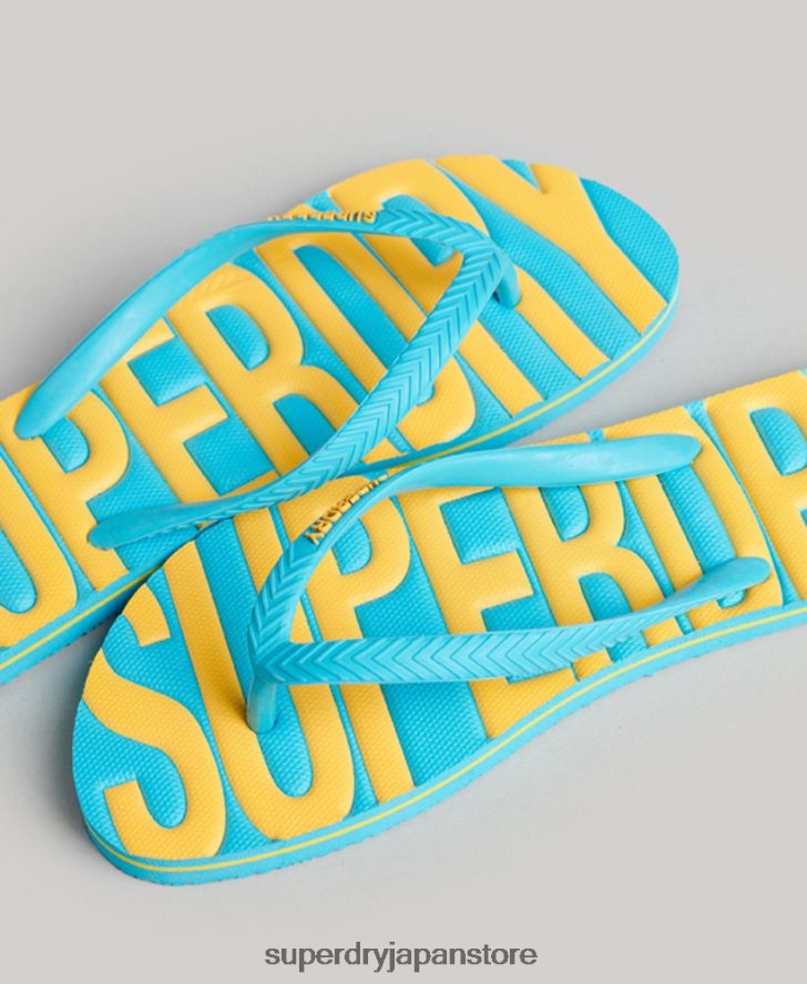 ヴィンテージビーガンビーチサンダル 女性 Superdry 靴 青 2J62PZ4384