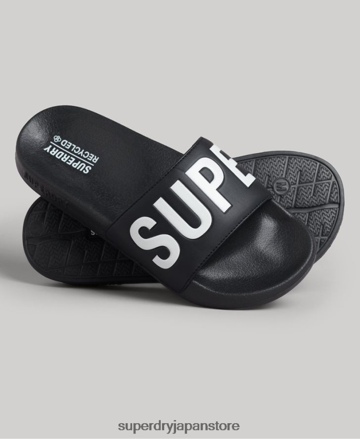 コードコアプールスライダー 女性 Superdry 靴 黒 2J62PZ4385
