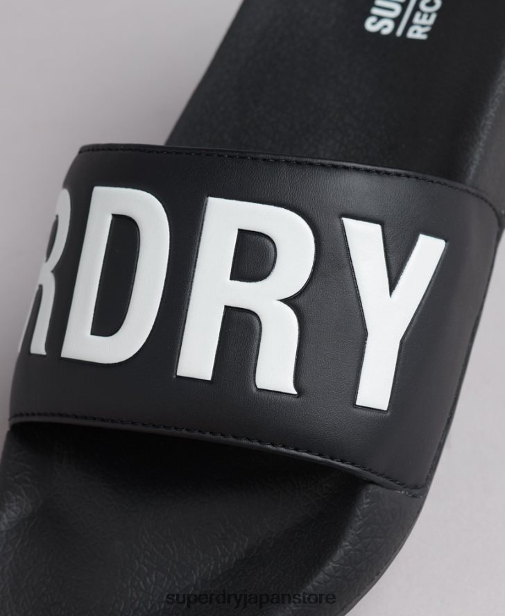 コードコアプールスライダー 女性 Superdry 靴 黒 2J62PZ4385