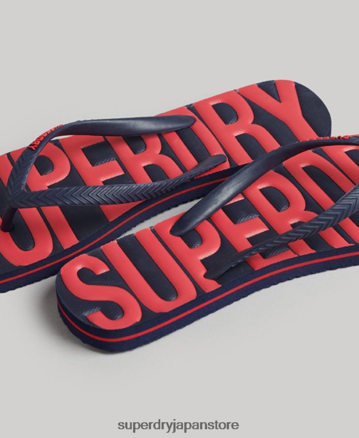 ヴィンテージビーガンビーチサンダル 女性 Superdry 靴 海軍 2J62PZ4389