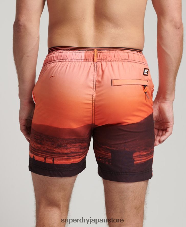 ステートボレースイムショーツ 男性 Superdry 衣類 オレンジ 2J62PZ438