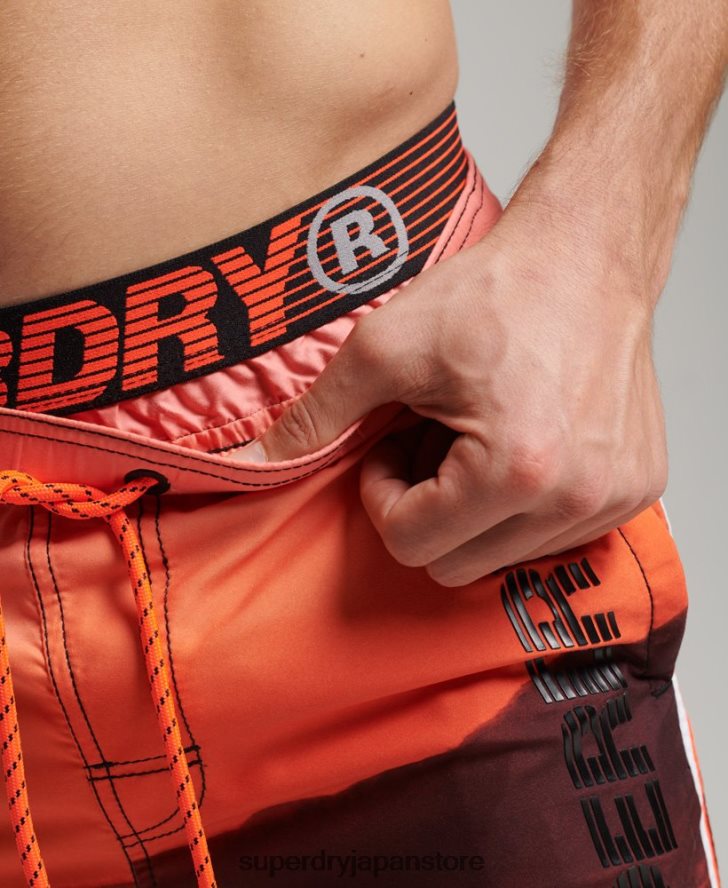 ステートボレースイムショーツ 男性 Superdry 衣類 オレンジ 2J62PZ438