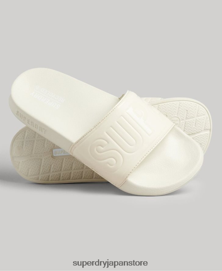 コードコアプールスライダー 女性 Superdry 靴 クリーム 2J62PZ4390