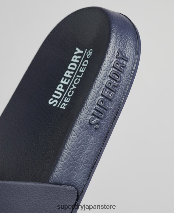 コードロゴプールスライダー 女性 Superdry 靴 海軍 2J62PZ4392