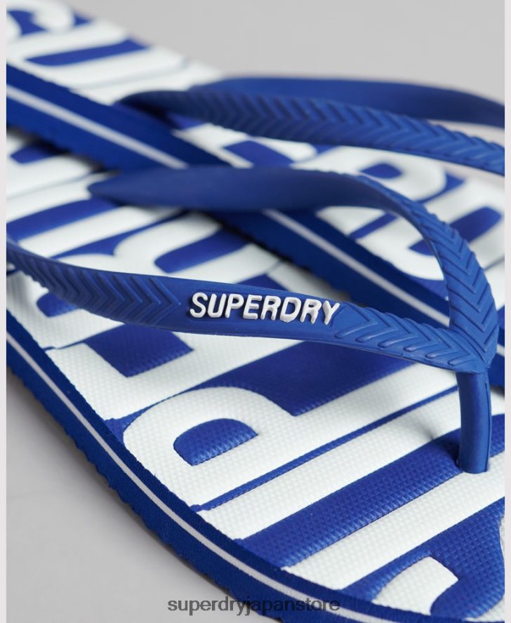ヴィンテージビーガンビーチサンダル 女性 Superdry 靴 青 2J62PZ4394