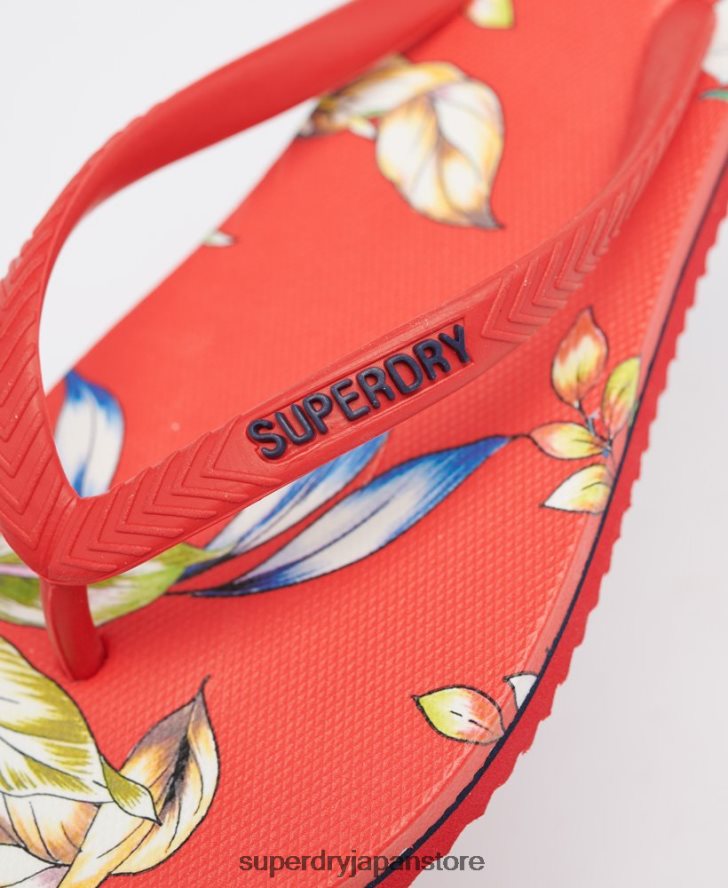 クラシックなヴィンテージビーチサンダル 女性 Superdry 靴 赤 2J62PZ4400