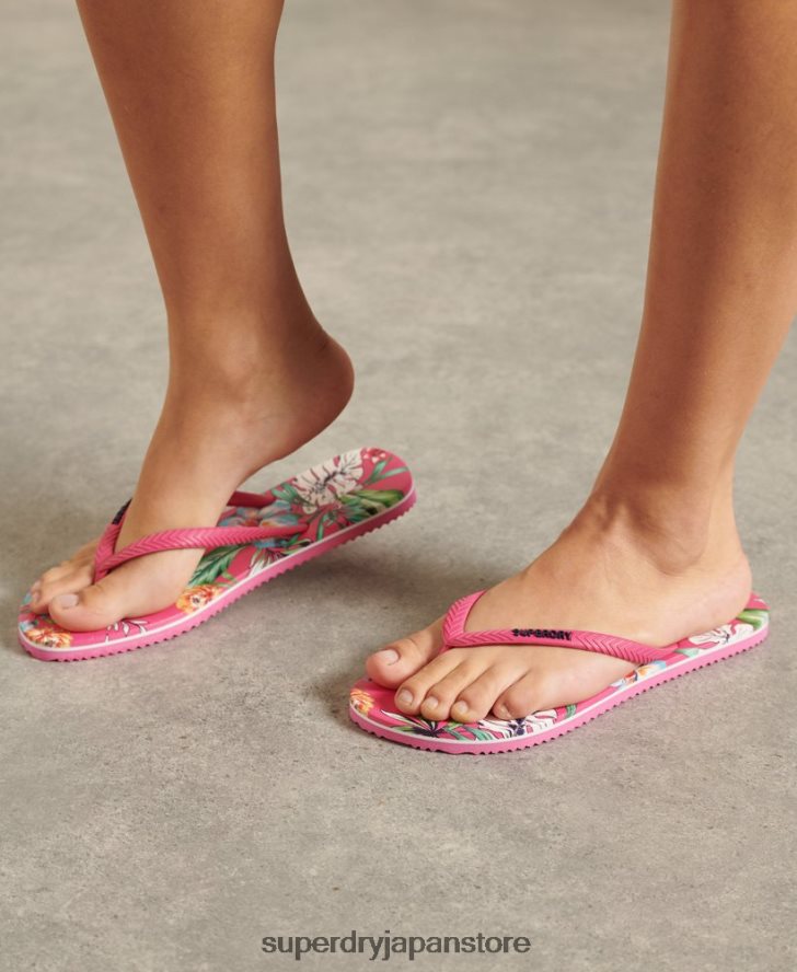 クラシックなヴィンテージビーチサンダル 女性 Superdry 靴 ピンク 2J62PZ4401