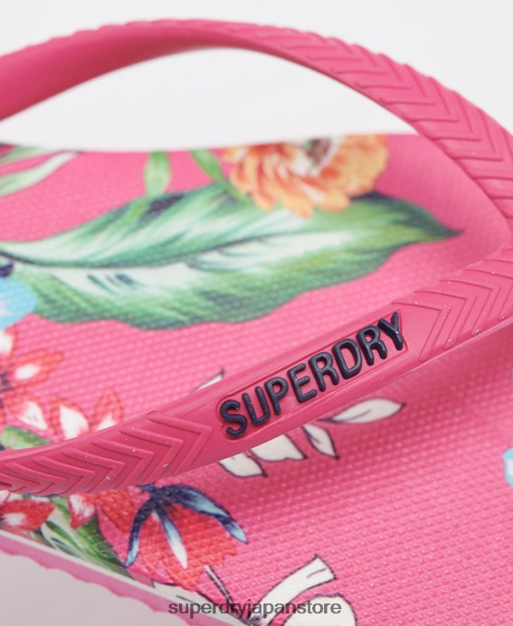 クラシックなヴィンテージビーチサンダル 女性 Superdry 靴 ピンク 2J62PZ4401