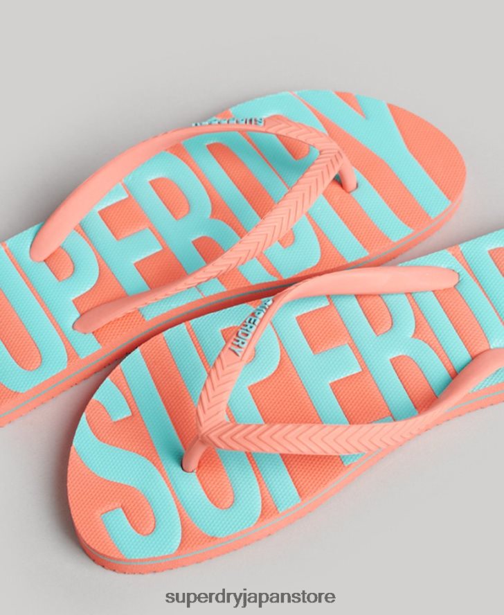 ヴィンテージビーガンビーチサンダル 女性 Superdry 靴 コーラル 2J62PZ4402