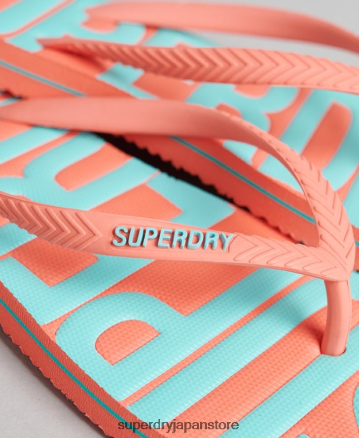 ヴィンテージビーガンビーチサンダル 女性 Superdry 靴 コーラル 2J62PZ4402