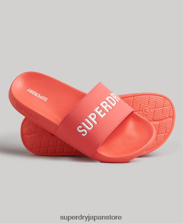 グラフィック成型プールスライダー 女性 Superdry 靴 コーラル 2J62PZ4411