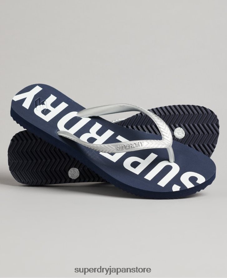 コードエッセンシャルフリップフロップ 女性 Superdry 靴 海軍 2J62PZ4412