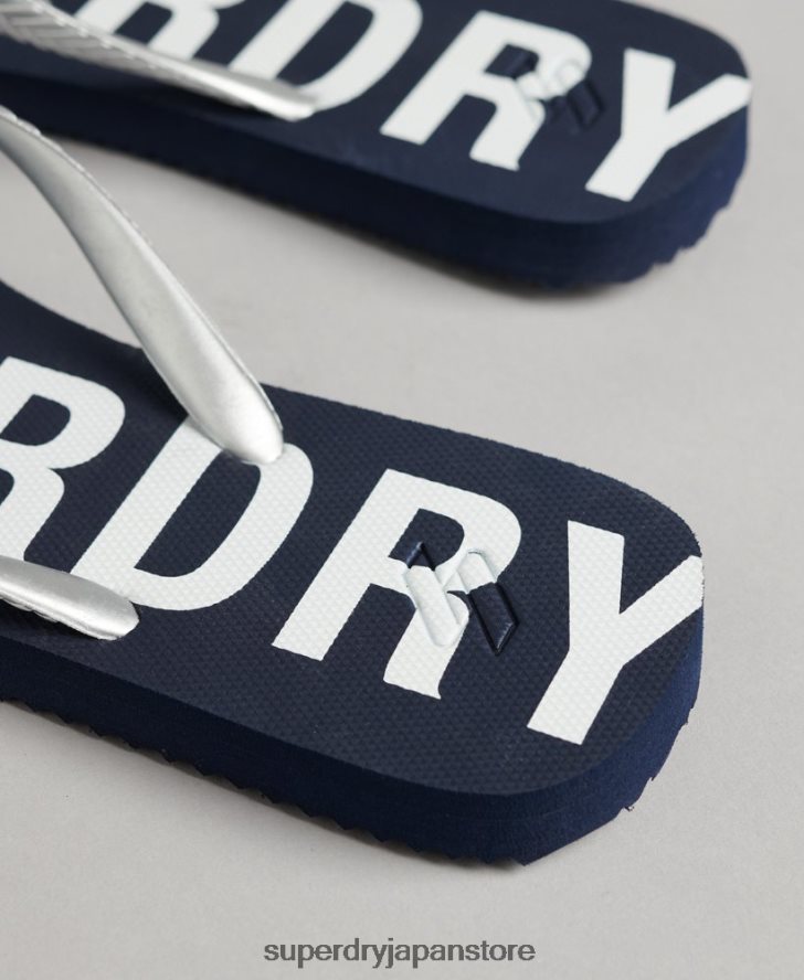 コードエッセンシャルフリップフロップ 女性 Superdry 靴 海軍 2J62PZ4412