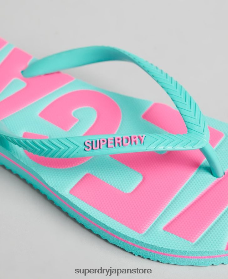 ヴィンテージビーガンクラシックビーチサンダル 女性 Superdry 靴 青 2J62PZ4413