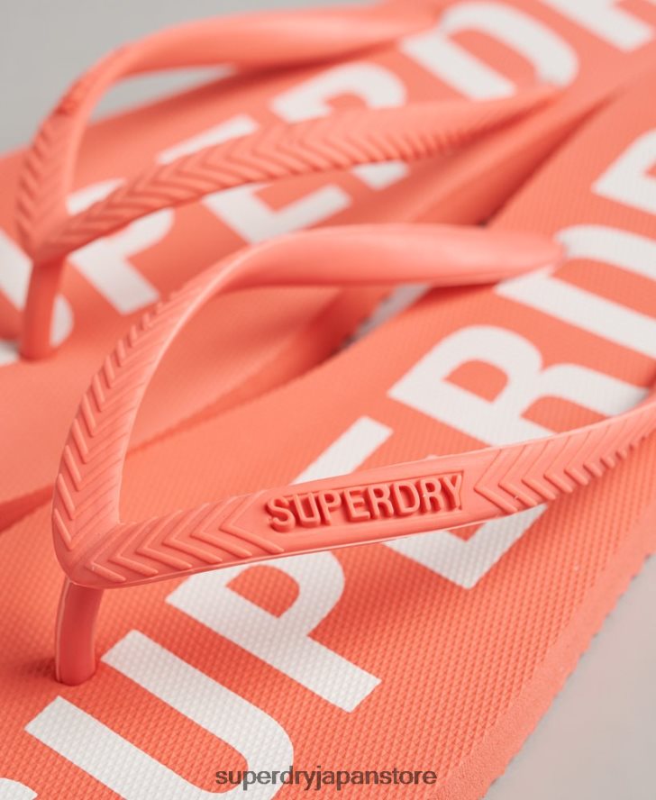 コードエッセンシャルフリップフロップ 女性 Superdry 靴 コーラル 2J62PZ4416