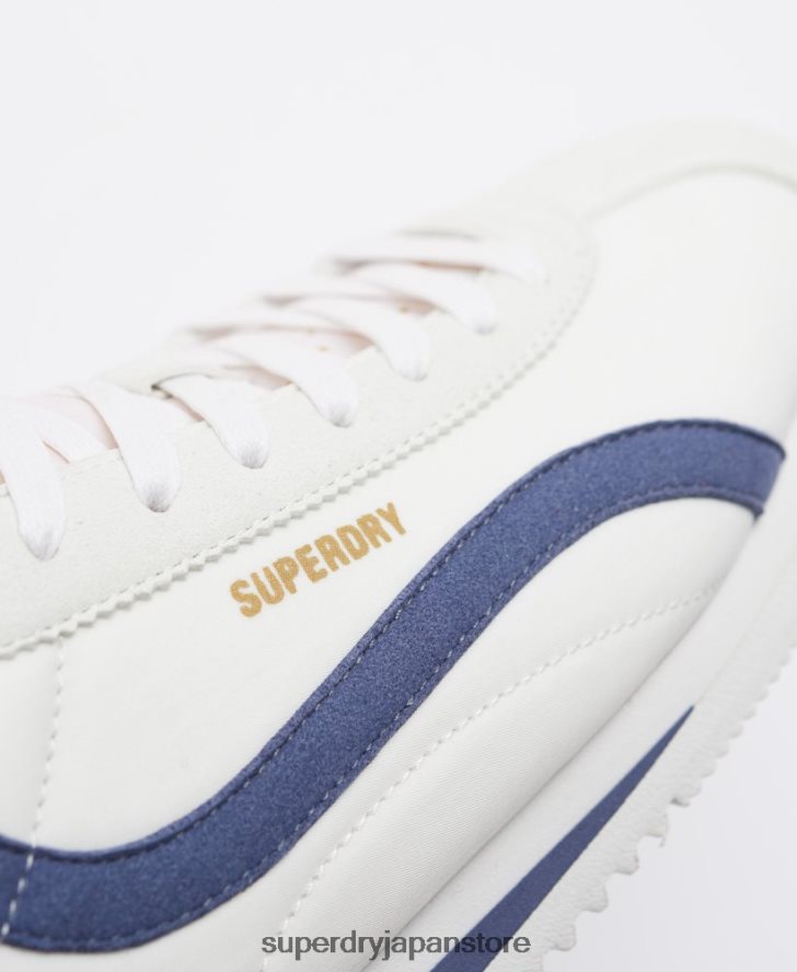 ビーガンレトロトラックランナーシューズ 女性 Superdry 靴 青 2J62PZ4418