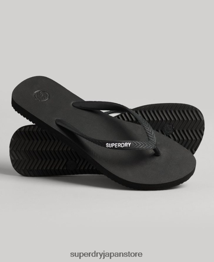 ヴィンテージクラシックビーチサンダル 女性 Superdry 靴 黒 2J62PZ4419